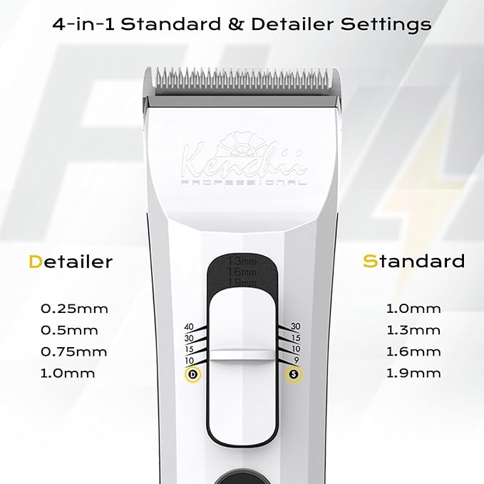 Kenchii Flash Dog Clippers for Grooming 4-in-1 Digital Cordless Cat & Dog Grooming Clipper for Pet Care, Precision Pet Grooming Trim, Shape, and Style Effortlessly, Black