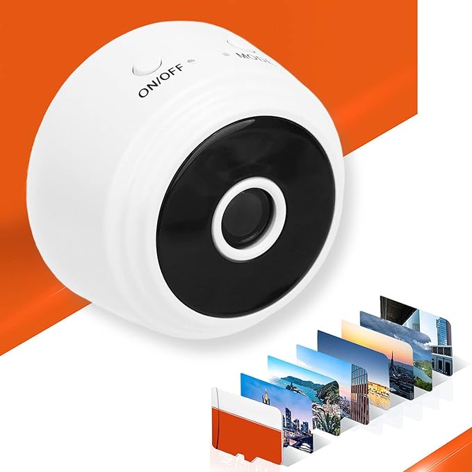 1080P Security Camera, Indoor Home Camera Outdoor Security Camera with Magnetic Back Cover Home Camera for Baby Pet Nanny, Support 128GB SD Card (White)