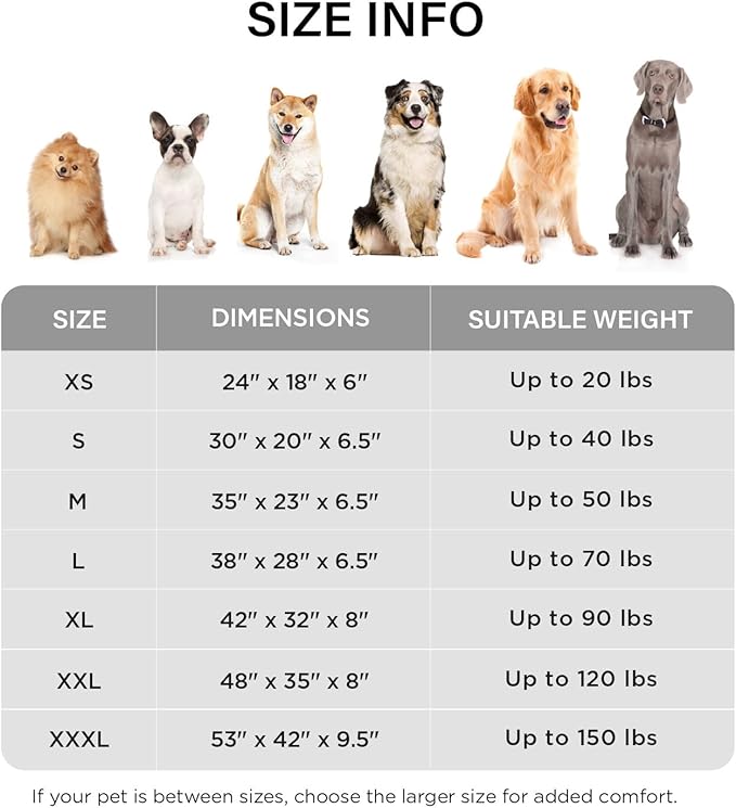 MADE 4 PETS Orthopedic Dog Bed for Large Dogs, Supportive Foam Big Large Pet Bed Sofa with Washable Removable Cover, Waterproof Dog Couch Bed, Non-Slip Bottom and Egg-Crate Foam, Grey