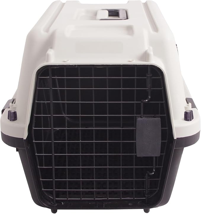 Plastic Dog/Cat Crate Portable Travelling Pet Kennel Without Wheel for Dogs/Cats, Small, Tan