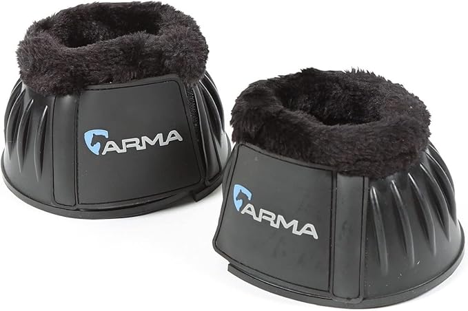 Shires ARMA Fleece Trim Bell Boot (Black, Pony)