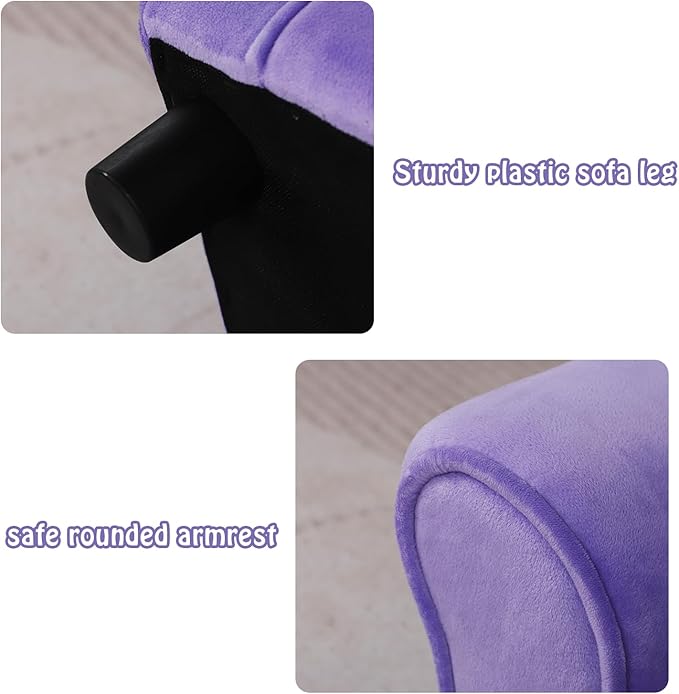 Getifun Small Dog Sofa Bed, Velvet Cat Couch with Washable Cushion & Plastic Legs (29 x 16 x 12.7 inches (Purple)