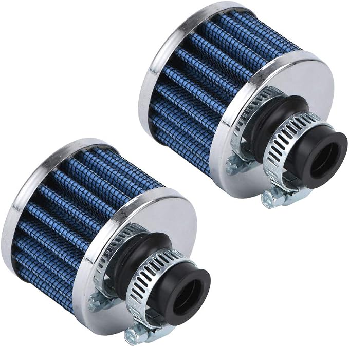 PTNHZ Universal 2 PCS 12mm Auto Cone Mini oil Air Intake Filter Crankcase Vent
