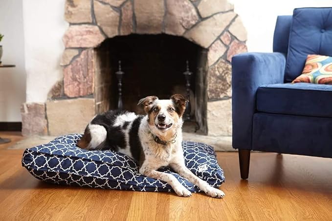Molly Mutt Sheepy Wool Crate Mat - 100% Cotton Canvas Cover with Temperature-Regulating 100% Natural Wool-Filled Insert Dog Bed - Soft & Supportive Wool-Filled Bed - (24"x18"x2.5", Rough Gem)