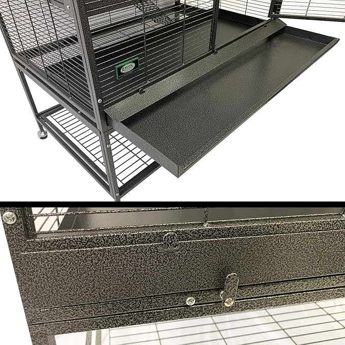 Durable All-Metal Mansion Cage for Chinchillas, Rats, Ferrets, Degus, Prairie Dogs (4-Level)