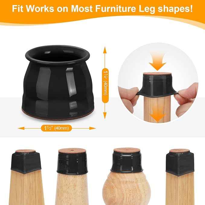 CHUNZEXI 32 Pack Chair Leg Floor Protectors