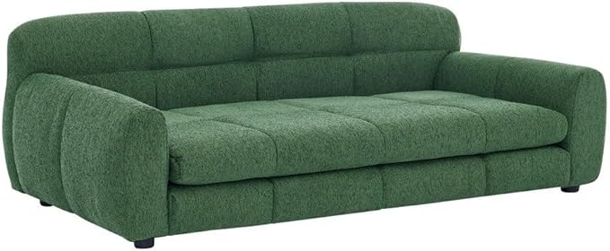 Modern Pet Sofa Bed for Large Dogs Up to 130lbs, Luxurious Living Room Dog Couch with Supportive Backrest and Armrests, Easy-to-Clean Linen Fabric Elevated Pet Furniture