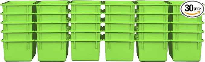 Wood Designs Cubby Storage Bin, Heavy Duty Plastic Containers
