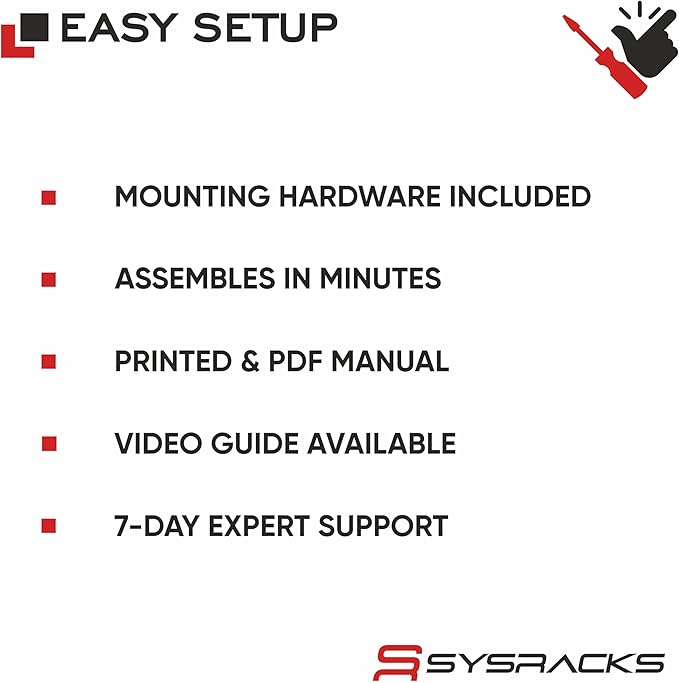 Sysracks 22U Wall Mount Server Rack Cabinet, 19” Locking Network Rack, 24” Deep