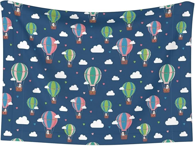 Double Sided Plush Pet Blanket with Cozy Dot Texture and Smooth Reverse, Dachshund Hot Air Balloon Dogs, Reversible Throw for Dogs Cats on Couches Beds Crates