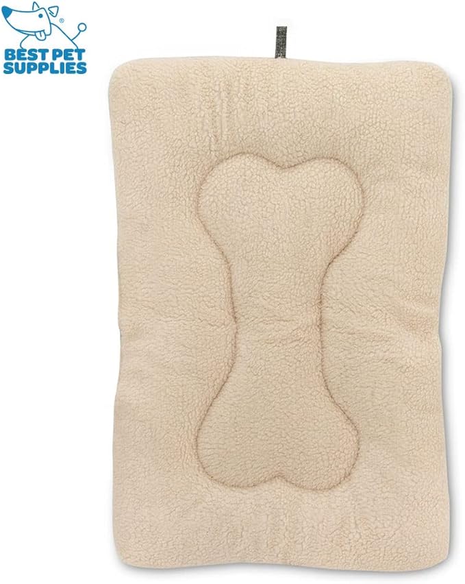Best Pet Supplies Machine Washable Dog Crate Mat – Double-Sided Kennel Pad - Brown Linen, XL (42 x 28)