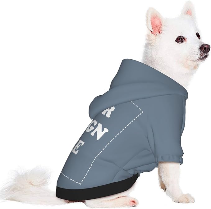 Personalized Chihuahua Dog Hoodie, Custom Pet Warm Sweatshirt Costume with Name Number Photo, Customize ID Clothes for Pupppy Kitten Dogs Cats, SlateGray, XL