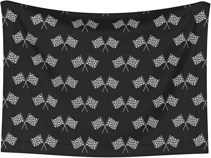 Reversible Pet Blanket for Sofa Protection Pet Comfort, Checkered Racing Flag Black and White, Double Sided Design with Cozy Nubby Nap Side and Durable Smooth Play Side