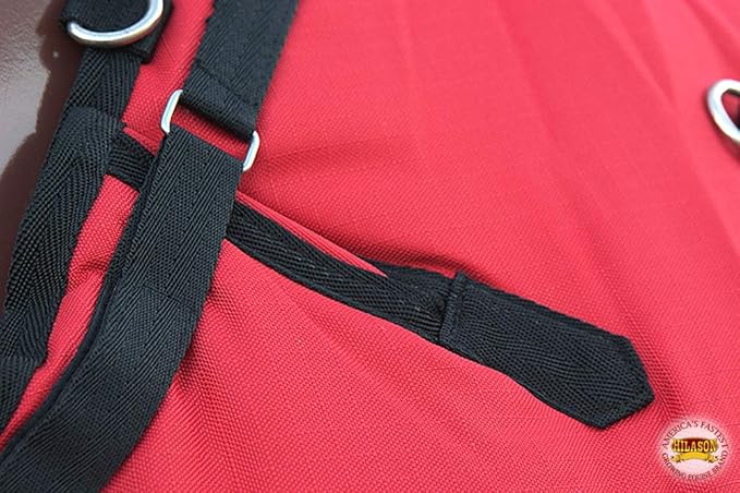 HILASON 1200D Winter Waterproof Poly Horse Turnout Blanket Belly Wrap Red | 80 in