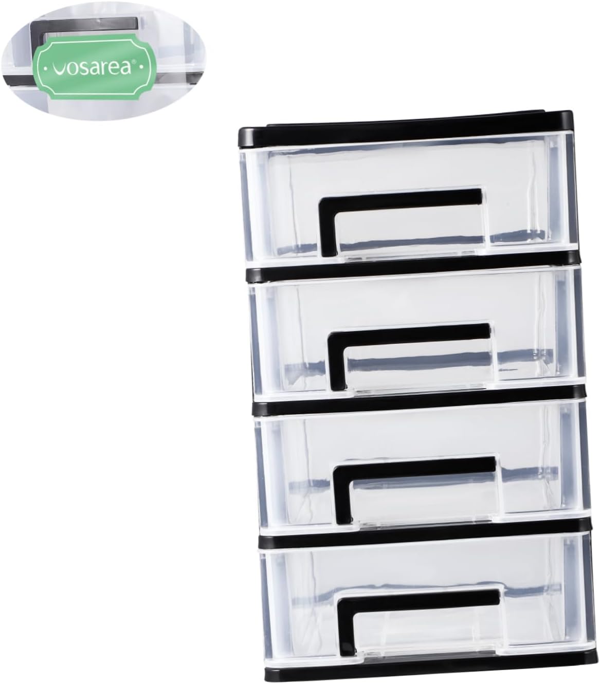 SEWACC 4 Layer Plastic Drawers, Desktop Organizer with Transparent Drawers