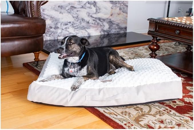 Dog Crate Mat - 40" x 29" Plush Cushion - Waterproof & Removable Cover - Pet Bed with Handle