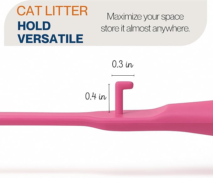 Small cat Litter Scooper with Holder: Perfect for Small Spaces. cat Litter Scooper with Holder: Easy to Store Anywhere. cat Scooper for Litter Box - Pellet Litter Scoop (Hot Pink)