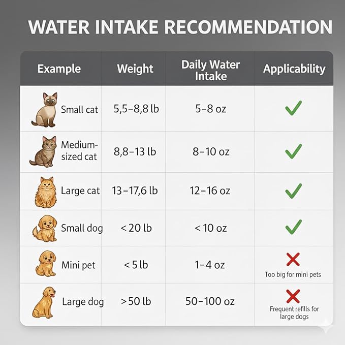 Stainless Steel Cat Water Fountain with Silicone Mat & 2 Filters, 108oz/3.2L Automatic Pet Water Dispenser for Cats Dogs, Quiet Indoor Metal Drinking Bowl, Dog Fountains, Waterer