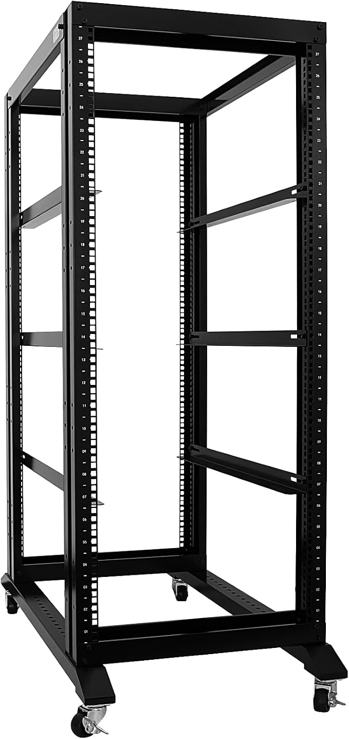 Raising Electronics Server Rack Open Frame Rack 4 Post 19 inch Adjustable