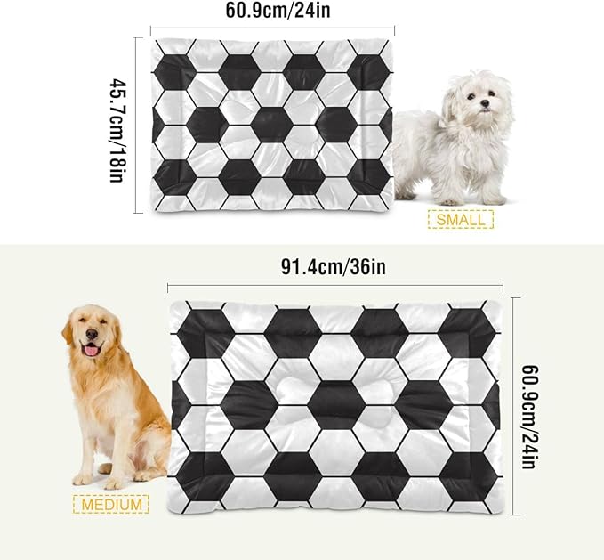 Soccer Football Pet Bed Cute Dog Bed Mat Absorbing Non Slip Pad Pet Sleeping Mat for Small, Medium, and Large Dogs Puppy Cat 24 in x 18 in