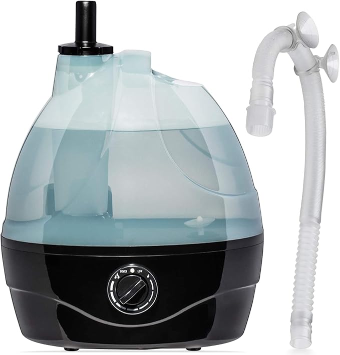 Evergreen Pet Supplies Reptile Fogger & Humidifier - Adjustable Fog Output for Mini Terrarium Fogger - 2 L Tank with Auto Shut-Off for Tortoise Humidifier - 2 L, Black/Clear