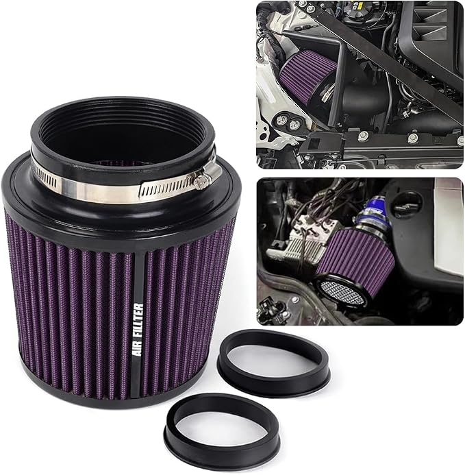 3" 3.5" 4" Inlet Car Replacement Cold Air Intake Filter 76mm 89mm 102mm 3 Sizes