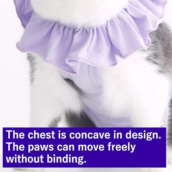 Cat Recovery Suit for Abdominal Wounds and Skin Diseases, Breathable Surgical Recovery Shirt After Surgery Wear Anti Licking Wounds,E-Collar Alternative for Cats Pet Kitten(RSC01-green-l)