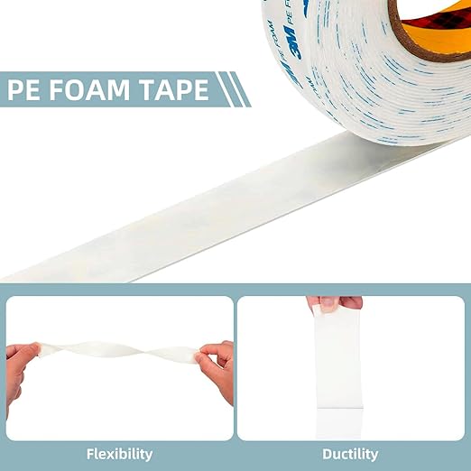 3M Double Sided Tape 0.75"×16.5Ft 2 Pack PE Foam Tape Removable Adhesive Tape Heavy Duty Waterproof for Home Office Decor Crafts Arts DIY Paint Picture Poster