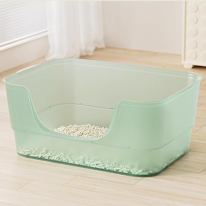 Extra Large Cat Litter Box with Clear Jelly Color,High Sided Litter Box for Big Cats,XL Cat Litter Box for Multiple Cats,Jumbo Cat Litter Box,Giant Kitty Litter Box,Anti-Splashing,Easy to Clean