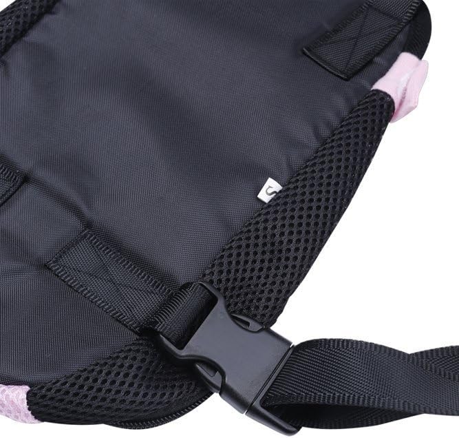 Pet Dog Puppy Cat Carrier Five Holes Backpack Double Shoulder Straps Canvas Cotton Front Chest Backpack Bag(Black, Medium)