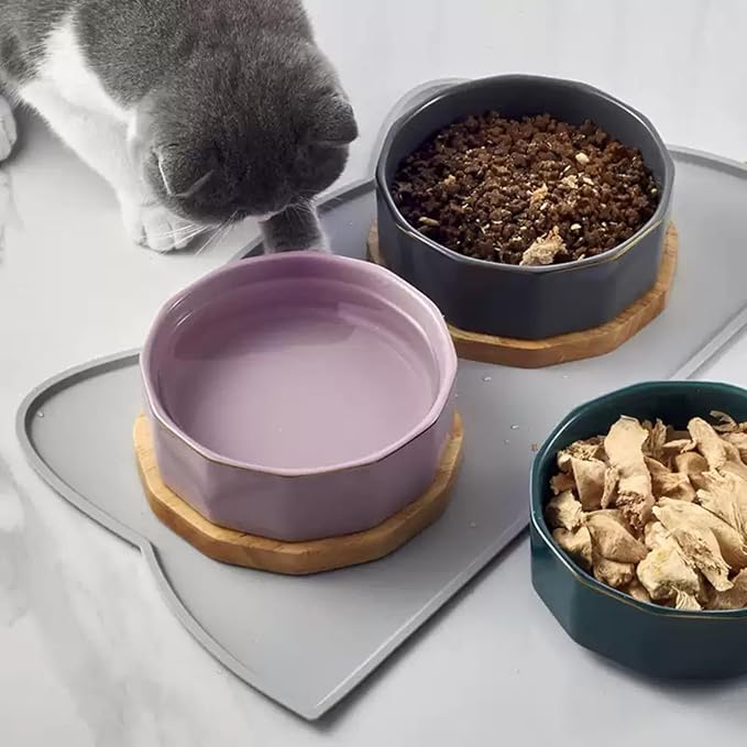 Cat Food Mat, Silicone Pet Feeding Mat for Floor Non-Slip Waterproof Dog Water Bowl Tray Cushion (20" x 12", Dark Gray)