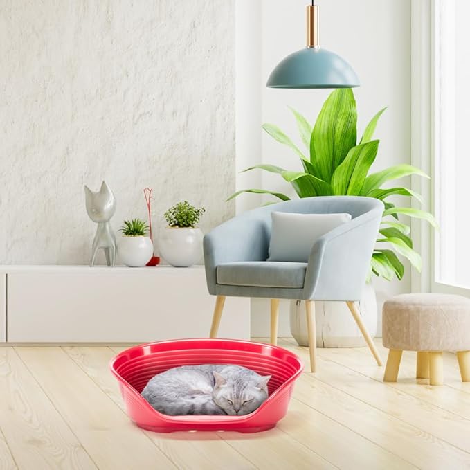 Ferplast Siesta Deluxe 2 Cat and Dog Bed, 49 x 36 x 17.5 cm, Burgundy
