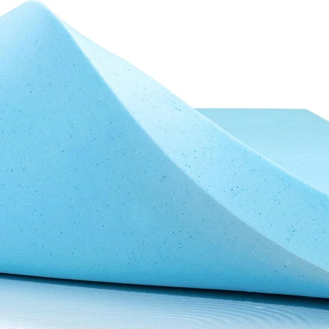 Pet Dog Bed Blue Cooling Gel Infused High Density Solid Memory Foam Pad (40x35x4 inches)