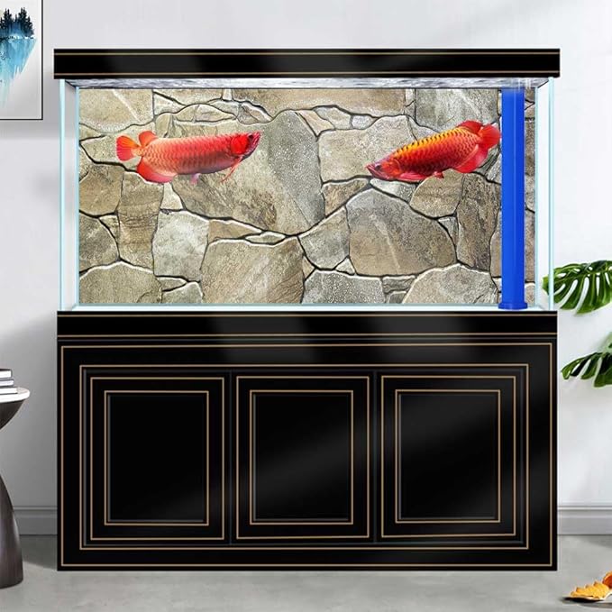72X24IN Marble Aquarium Background, Art Marble Aquarium Background, Natural Marble Glass Terrarium Background with 8 EVA Double-Sided Tape