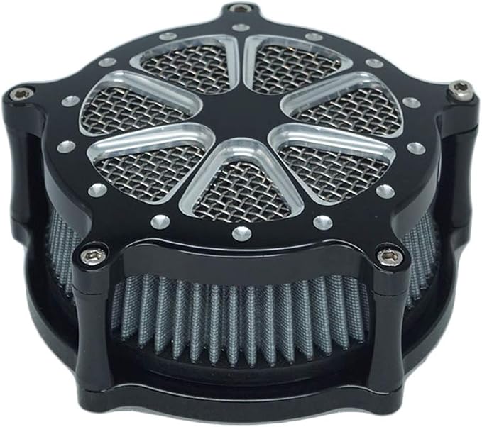 Air Filter Intake Cnc Cut Air Cleaner Venturi Motorcycle Chrome Kit