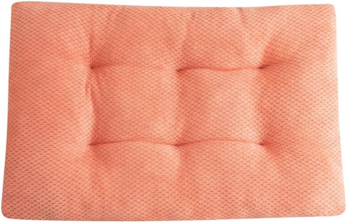 Washable Dog Bed for Large Breeds, Extra Cushioned Crate Mattress with Removable Fluffy Cover, Non-Slip Orthopedic Pet Pad, Machine Washable Kennel Mat(Pink,XS)