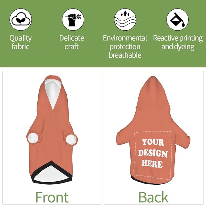 Dog Costume, Custom Dog Hoodie, Dog Name Costume Holiday Pet Pajamas Outfit, Personalized Pet Coat Costumes for Small Medium Large Dogs and Cats for Winter, Coral, XXS