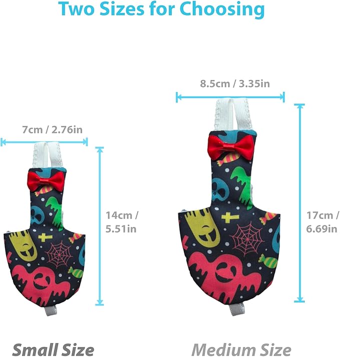 UKJENT Bird Diaper Protective Parrot Nappy - 2 Pack, Reusable Flight Suit with Waterproof Inner Layer, Washable Cute Urine Wet Suit for Parakeet Cockatiel Mini Macaw Budgie Canary(M)