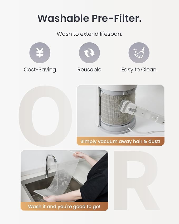 SwitchBot Air Purifier Table for Home up to 3620 ft², HEPA Air Purifier with Pet Mode, Washable Filter, Aromatherapy, RGB Light, Cleans Odor Pets Hair Pollen Dust Smoke, Work with Matter HomeKit Alexa