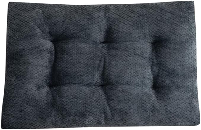 Washable Dog Bed for Large Breeds, Extra Cushioned Crate Mattress with Removable Fluffy Cover, Non-Slip Orthopedic Pet Pad, Machine Washable Kennel Mat(Dark Grey,XXL)