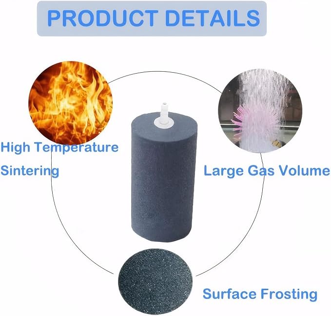 Large Air Stone, Air Stone Hydroponics, 4 x 2 Inch Large Air Stone Cylinder