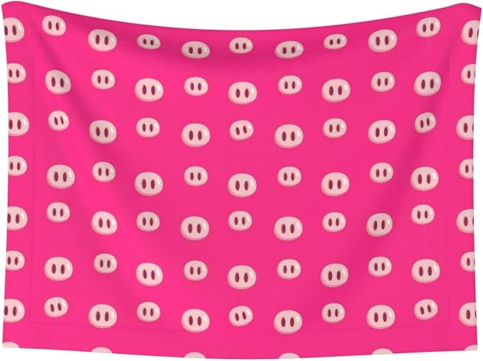 Dog and Cat Blanket in One, Cute Pig Nose Printed Pink, Double Sided Plush Throw with Raised Dot Pattern on One Side and Flat Velvet on Other for Variety