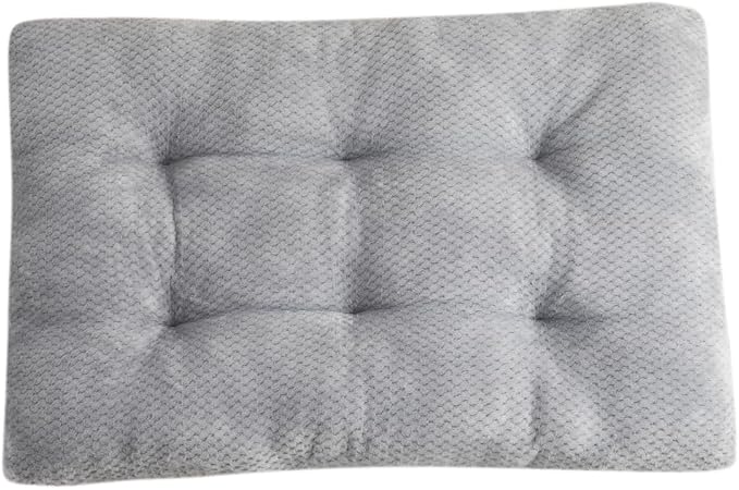 Washable Dog Bed for Large Breeds, Extra Cushioned Crate Mattress with Removable Fluffy Cover, Non-Slip Orthopedic Pet Pad, Machine Washable Kennel Mat(Grey,XXL)