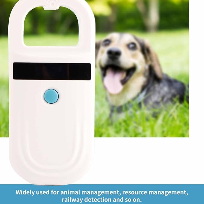 Goshyda Rechargeable Pet Microchip Scanner Portable OLED Display Animal Reader for FDXB and EMID Microchips, 5" USB Cable and User Manual Included, Ideal for Animal Management and Resource Management