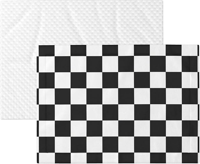 Double Sided Pet Throw for Dogs Who Shed, Checkered Race Waving Flag, Reversible Blanket with Nubby Dot Side Catches Loose Fur for Easier Furniture Cleanup