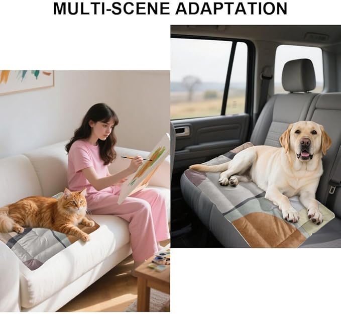 Modern Minimalist Boho Senior Dog Bed Washable Crate Mat Non-Slip Dog Pads Crate Cushion Washable Non-Slip Kennel Pads for Crates Bed Pad Floor Mat Large Pillow Indoor Outdoor 36X24 Inch