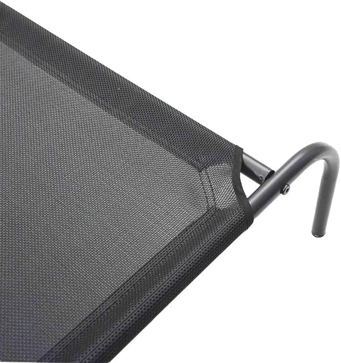 Elevated Dog Bed for Small Pets, Raised Cooling Pet Cot with Breathable Textilene Fabric, Durable Powder-Coated Steel Frame, Portable Indoor Outdoor Pet Bed for Dogs 11-22 lbs