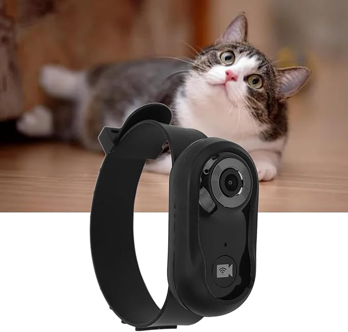 Hd 1080p Mini Pet Collar Camera with 8g Memory Card - Action Camera for Cats & Dogs, Ideal for Outdoor and Indoor Recording Black