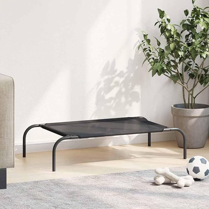 Elevated Dog Bed for Small Pets, Raised Cooling Pet Cot with Breathable Textilene Fabric, Durable Powder-Coated Steel Frame, Portable Indoor Outdoor Pet Bed for Dogs 11-22 lbs