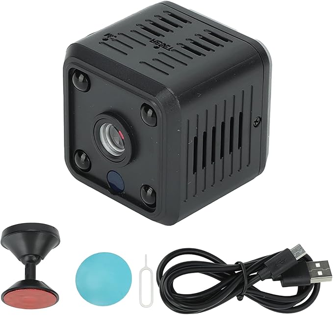 Yunseity 1080P Mini Security Camera, Auto Night Vision Motion Detection Surveillance Camera, Loop Recording & SD Card Storage Indoor Outdoor Camera for Baby Pet Nanny